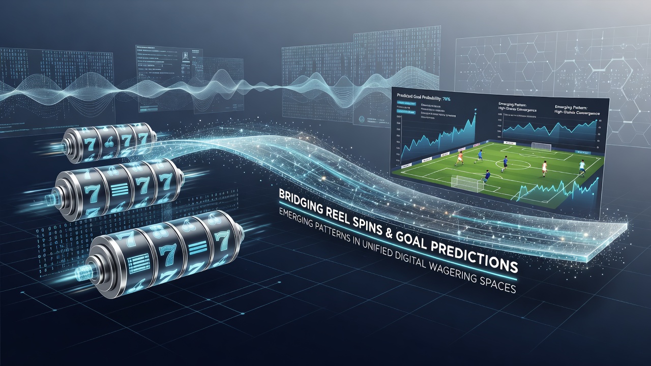 Data visualization dashboard displaying user flow between slot reels and sports goal prediction interfaces