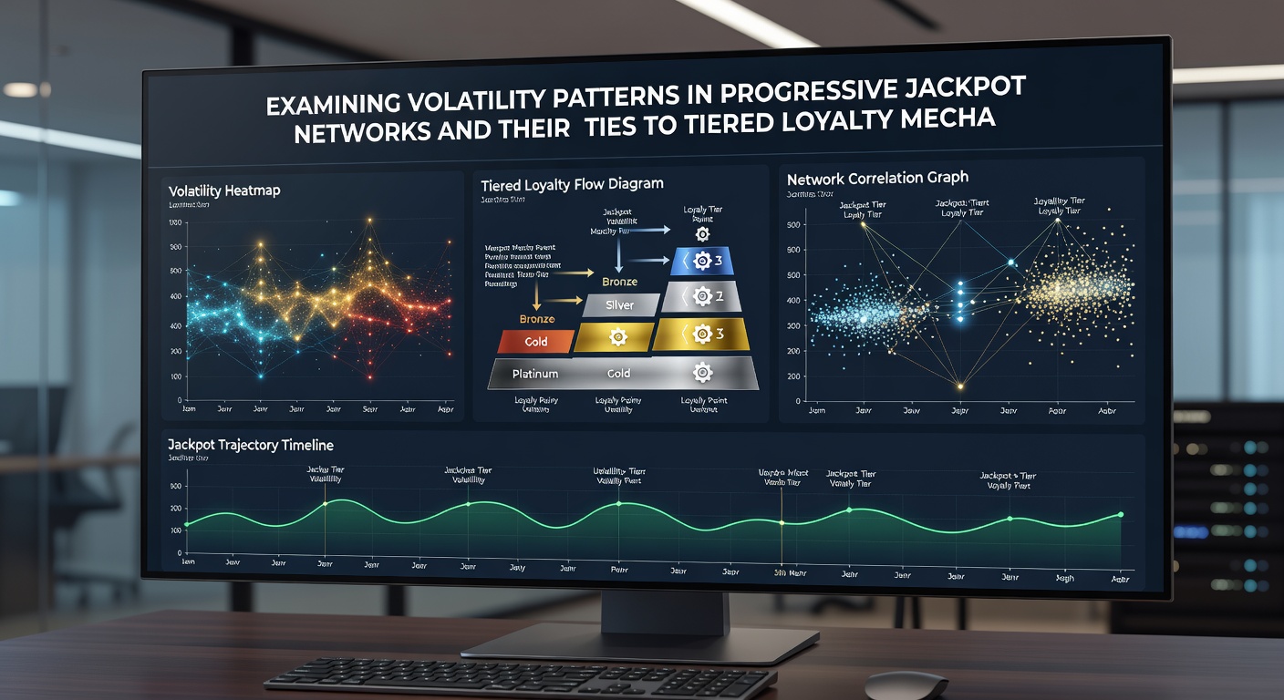 Chart displaying loyalty tier progression rates alongside jackpot volatility metrics on multi-product gambling platforms