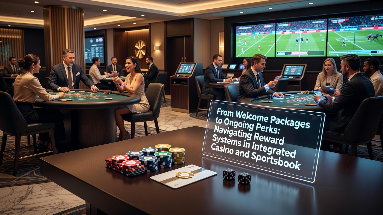 Loyalty dashboard displaying ongoing perks, cashback rates, and VIP level progression in a combined gaming platform