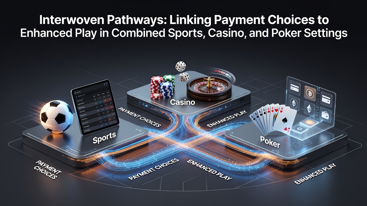 Integrated payment systems connecting sports betting, casino games, and poker tables on a single platform interface