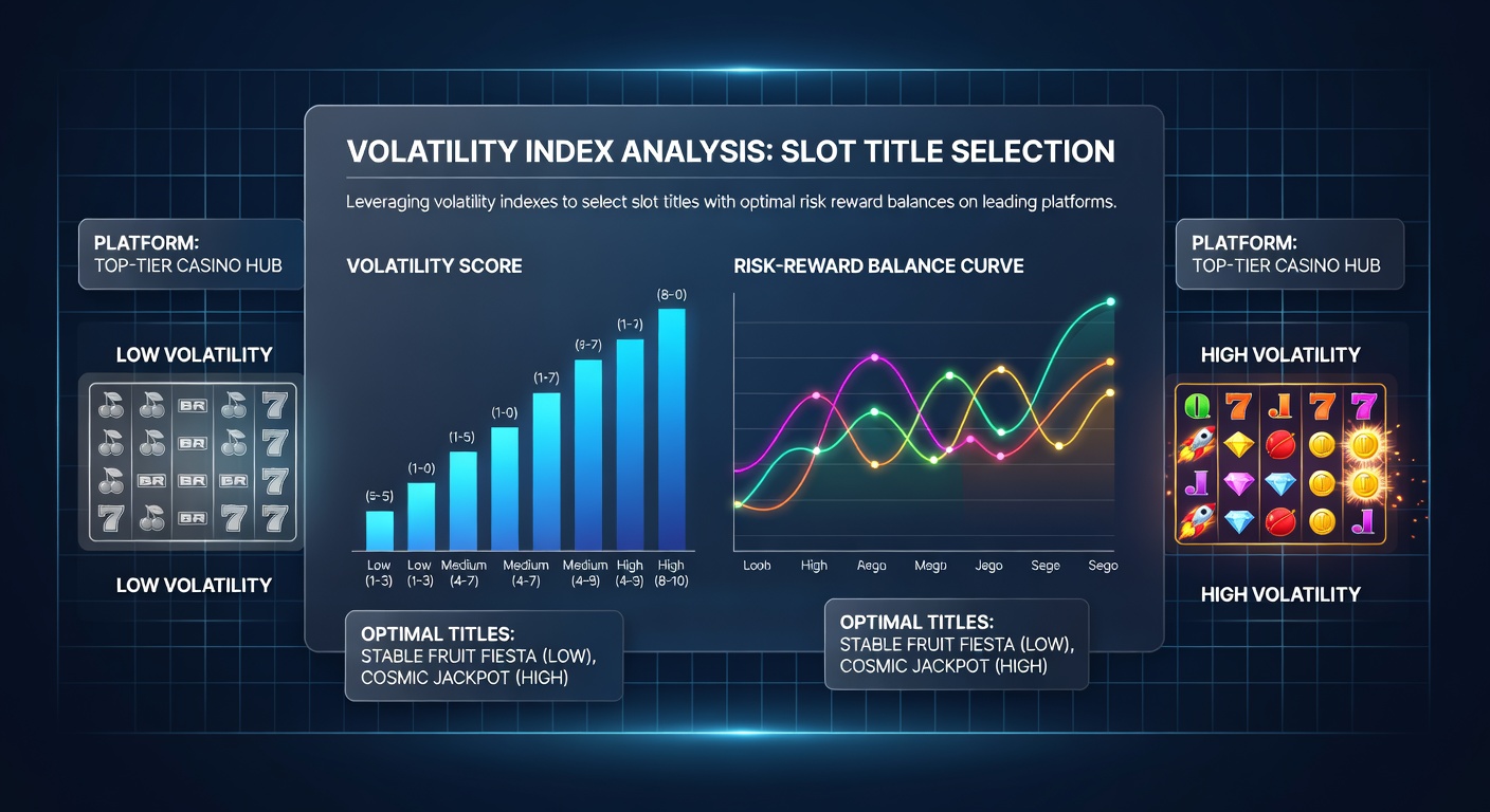 Volatility index chart overlaid on popular online slot game interface showing risk levels