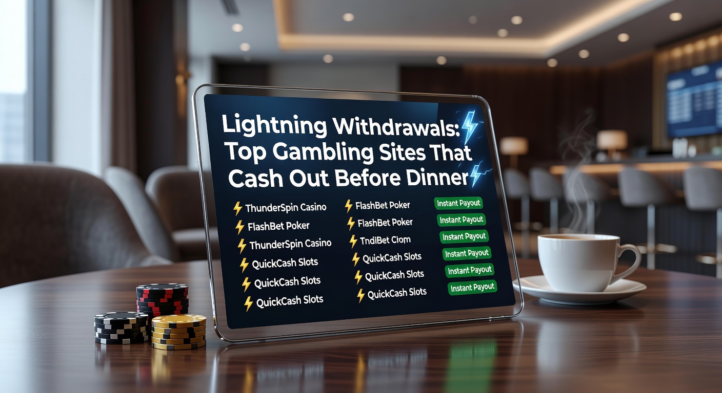 Digital graphic showing a stopwatch ticking down to zero next to stacks of cash and casino chips, symbolizing ultra-fast withdrawal speeds in online gambling