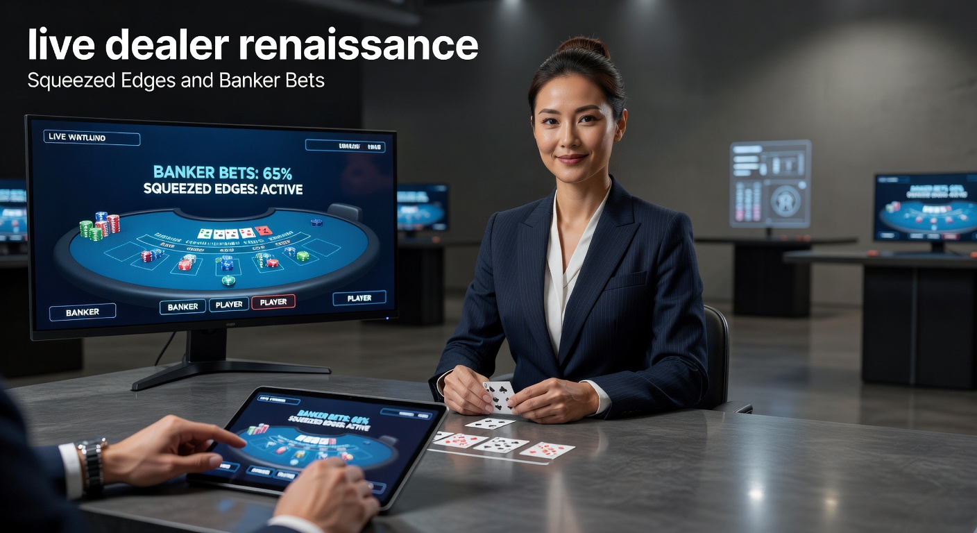 Live dealer baccarat table with cards being squeezed by the dealer, capturing the tension of the game in an online casino stream
