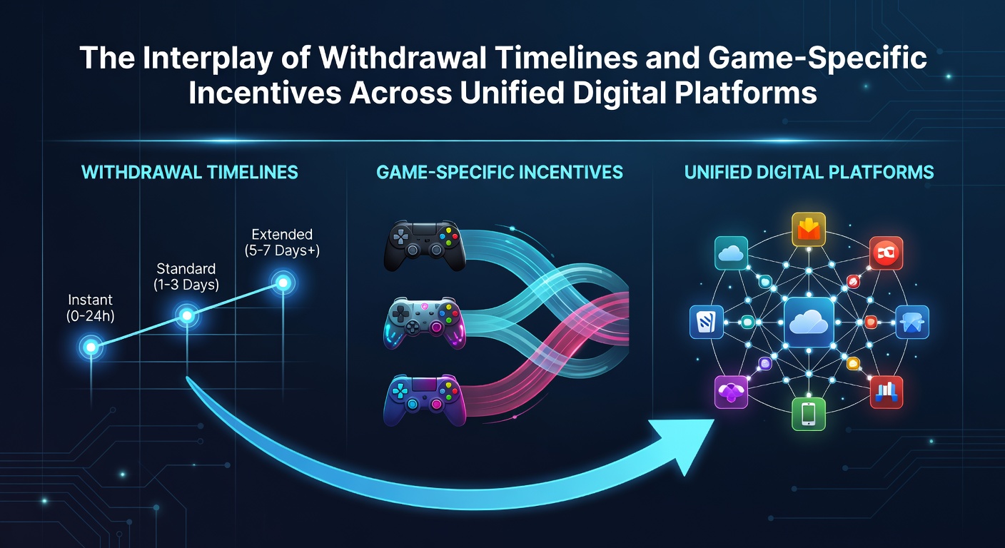 Visual representation of withdrawal timelines intersecting with game incentives on unified digital platforms