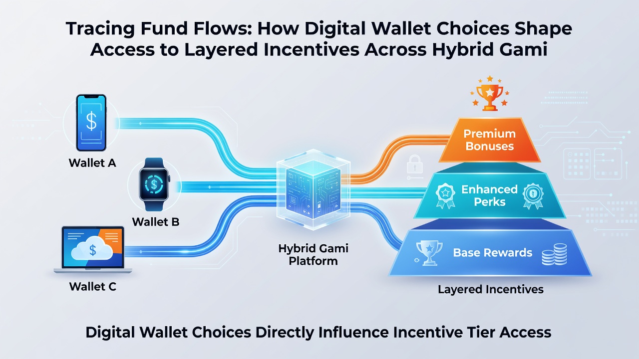 Flow diagram illustrating fund tracing from digital wallets to incentive layers on hybrid platforms