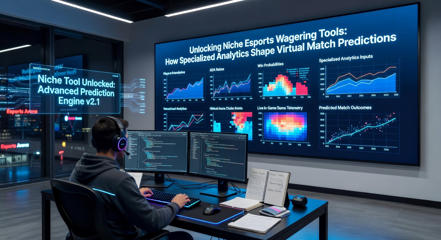 Esports virtual match interface with analytics overlays highlighting player stats and bonus eligibility indicators